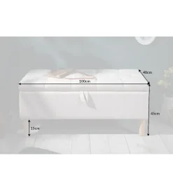 Invicta Interior Ławka ARIETT 100 Cm beżowa