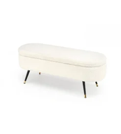 Halmar Ławka AVEIRO 120 cm z pojemnikiem Bouclé kremowa