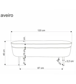 Halmar Ławka AVEIRO 120 cm z pojemnikiem Bouclé kremowa