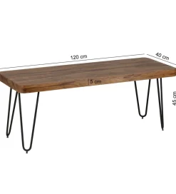 WOHNLING, GERMANY Ławka BAGLI 120 cm drewno sheesham