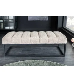 Invicta Interior Ławka Baltic 110 cm Bouclé szampański beż