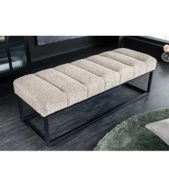 Invicta Interior Ławka Baltic 110 cm Bouclé szampański beż