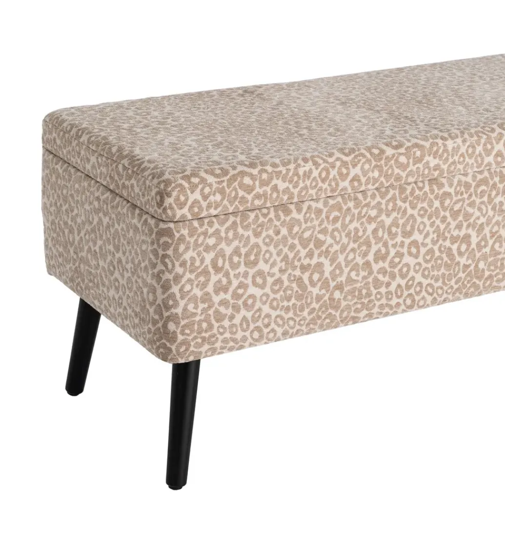 Zona-Design Ławka BAUL 100 cm beżowo kremowa panterka