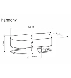 Halmar Ławka HARMONY 105 cm z pojemnikiem pepitka czarno biała