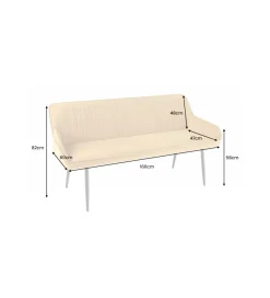 Invicta Interior Ławka HAVIER Turin 160 cm musztardowo-żółta