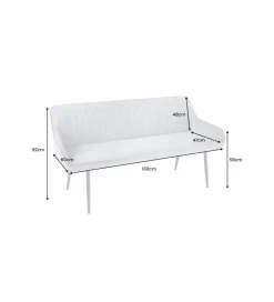 Invicta Interior Ławka HAVIER Turin 160 cm srebrno-szara