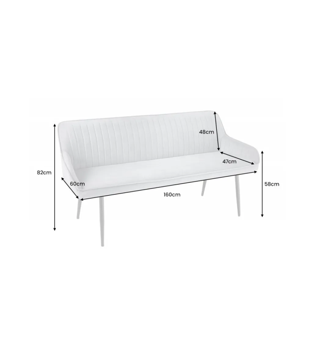 Invicta Interior Ławka HAVIER Turin 160 cm srebrno-szara