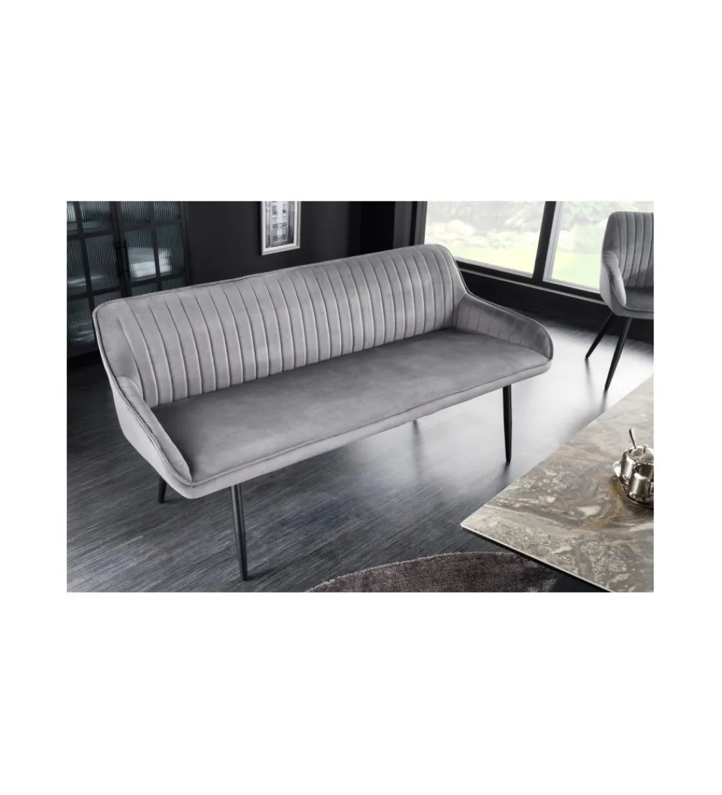 Invicta Interior Ławka HAVIER Turin 160 cm srebrno-szara