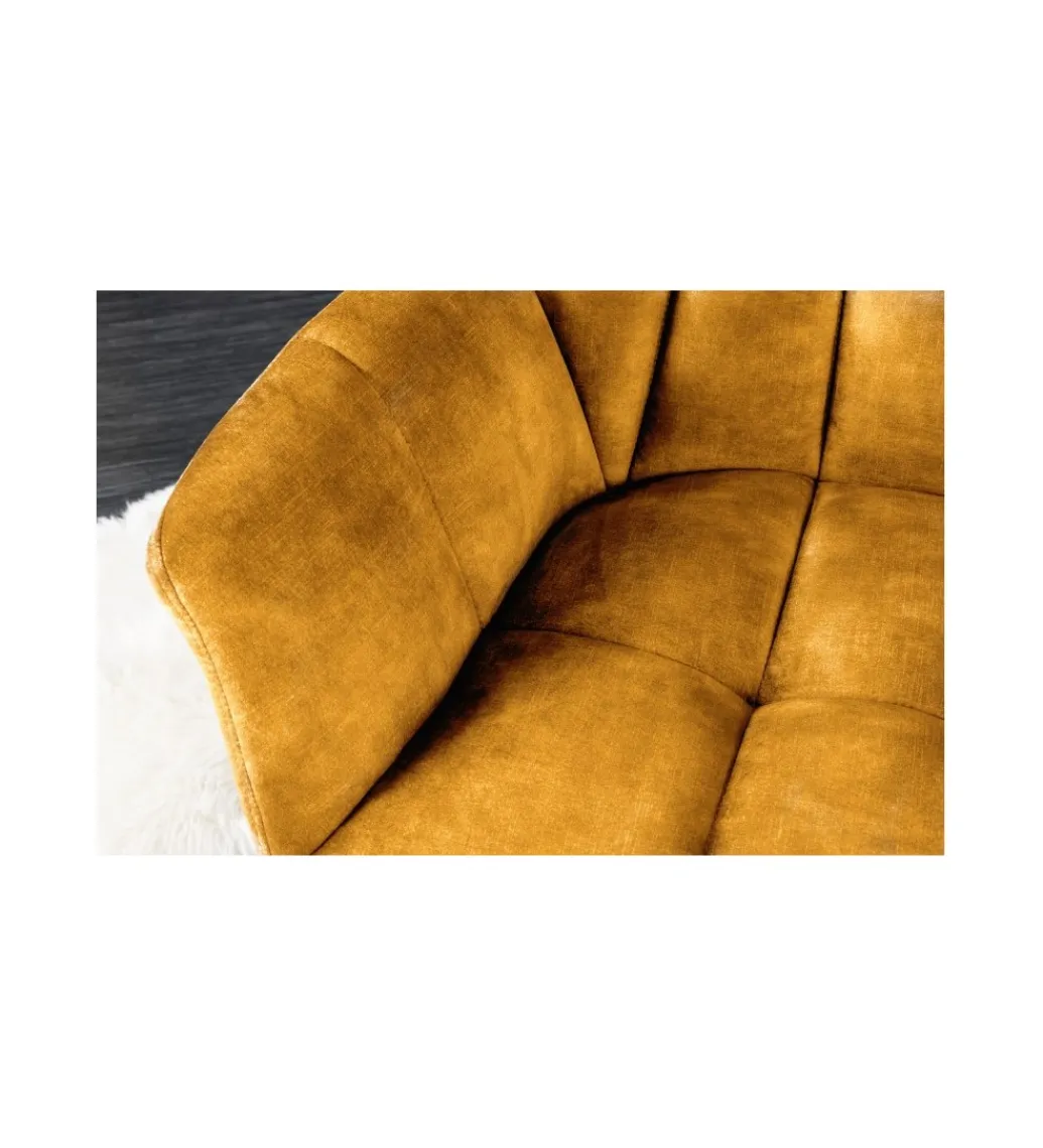 Invicta Interior Ławka LUISA 165 cm ciemna musztarda
