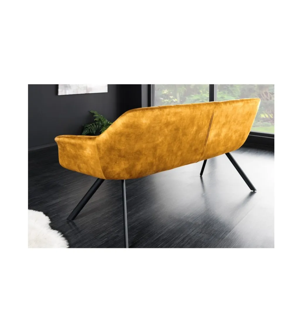 Invicta Interior Ławka LUISA 165 cm ciemna musztarda