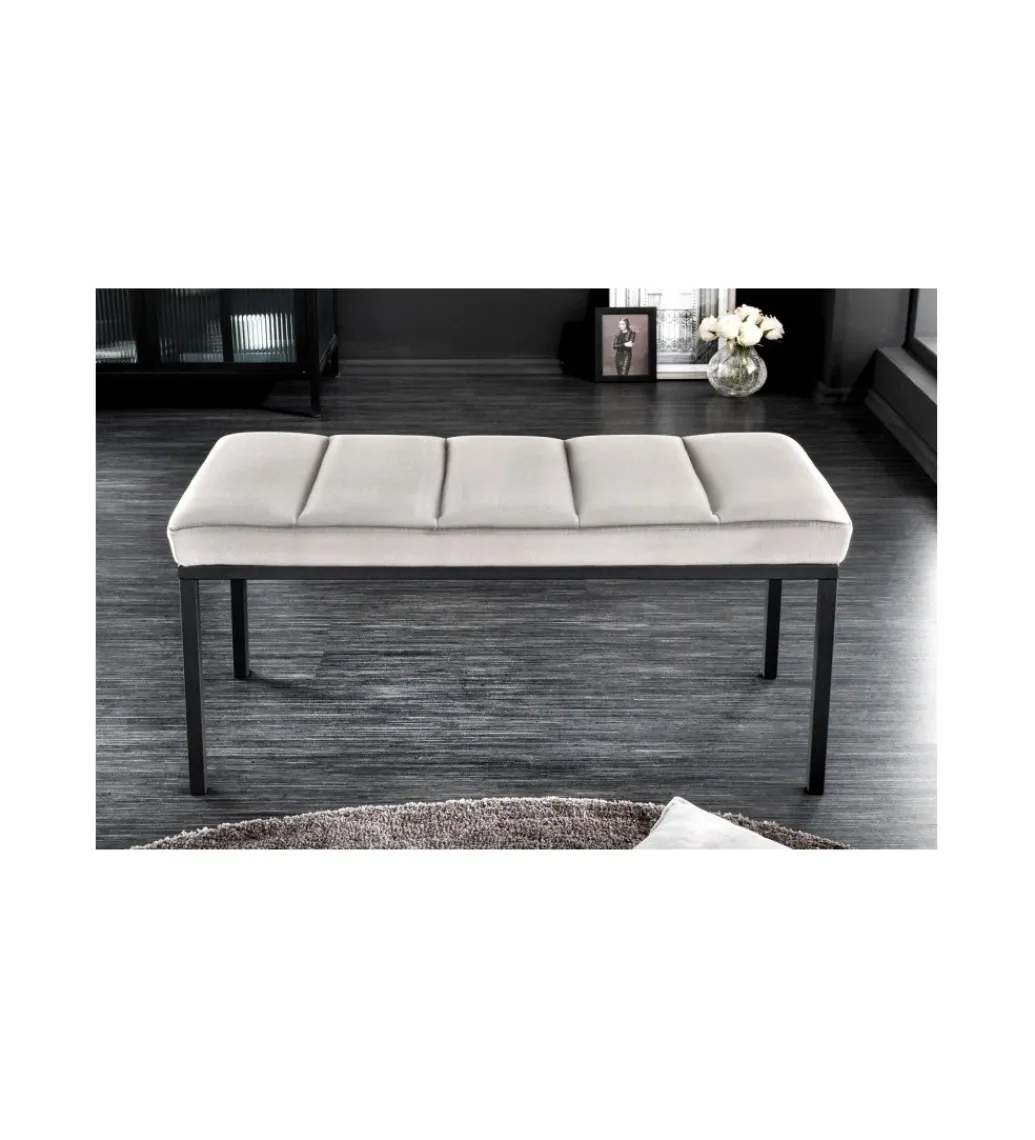 Invicta Interior Ławka OLIWIA II 80 cm jasnoszara