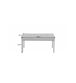 Invicta Interior Ławka OLIWIA II 80 cm jasnoszara