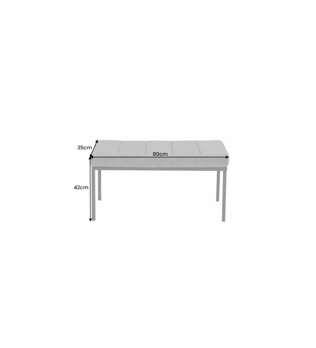 Invicta Interior Ławka OLIWIA II 80 cm jasnoszara