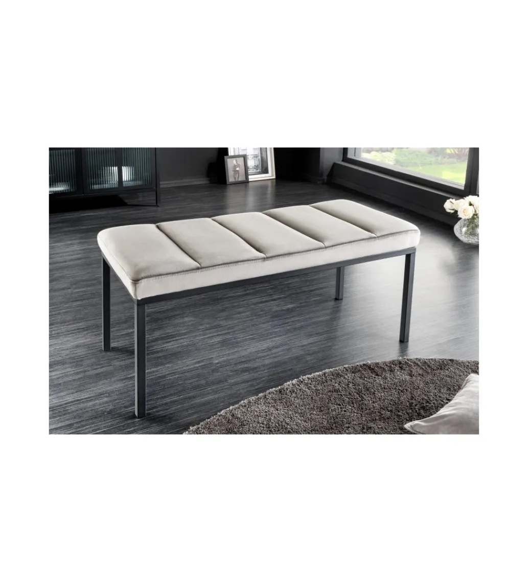 Invicta Interior Ławka OLIWIA II 80 cm jasnoszara