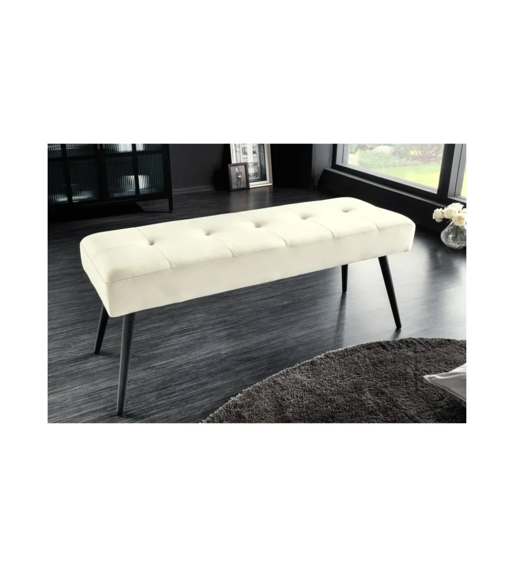 Invicta Interior Ławka OLIWIA III 100 cm kremowa