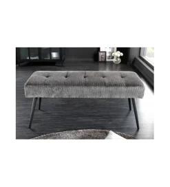 Invicta Interior Ławka OLIWIA III 100 cm szturks ciemnoszara