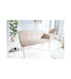 Invicta Interior Ławka Scandinavia beżowa 116 cm