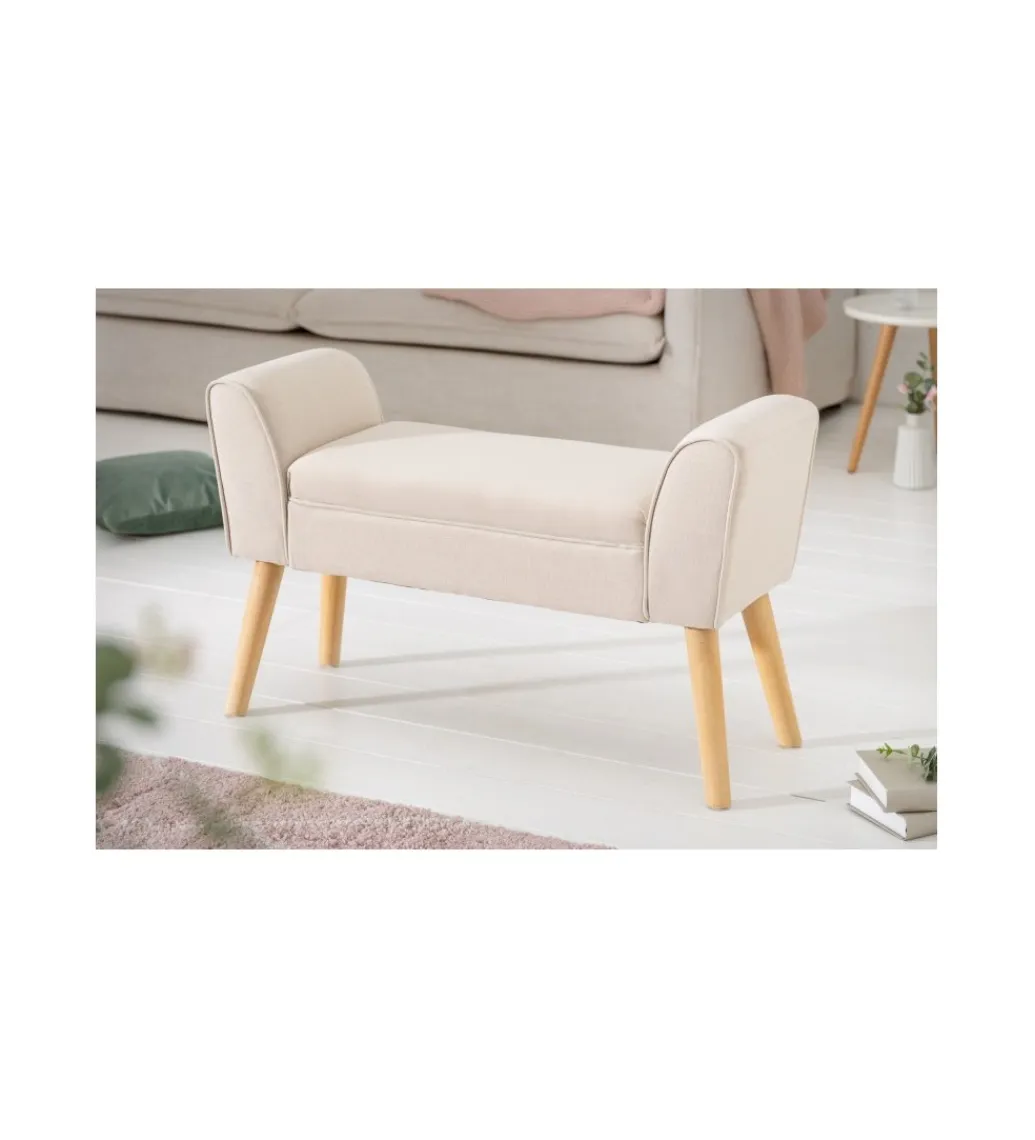 Invicta Interior Ławka Scarlett 90 cm beżowa