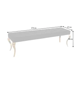 Invicta Interior Ławka TRENTINO Modern Barock 172 cm szara