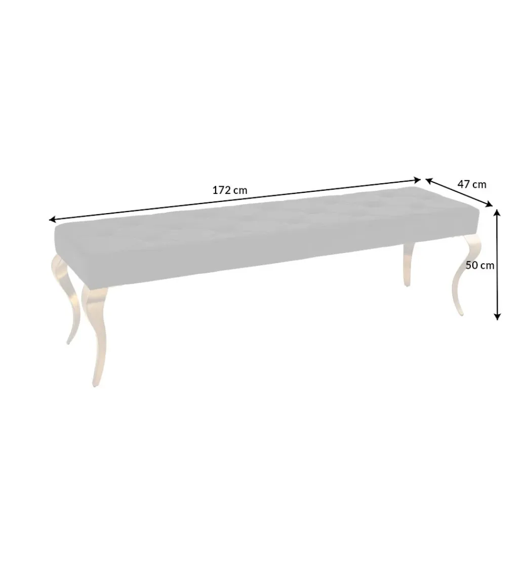 Invicta Interior Ławka TRENTINO Modern Barock 172 cm szara
