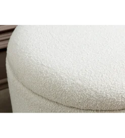 Invicta Interior Ławka VOQUE 110 cm z pojemnikiem Bouclé kremowo biała