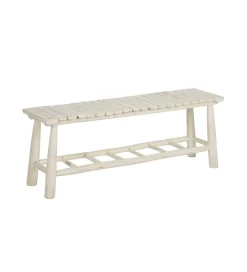 Zona-Design Ławka WORN 120 cm drewno teak bielona
