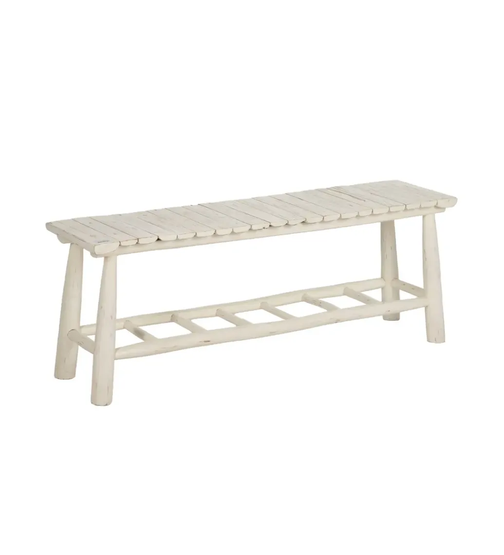 Zona-Design Ławka WORN 120 cm drewno teak bielona