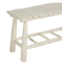 Zona-Design Ławka WORN 120 cm drewno teak bielona