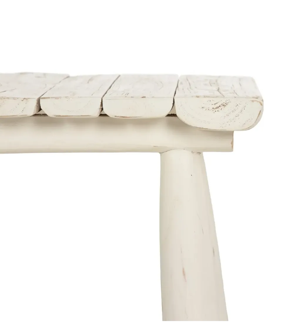 Zona-Design Ławka WORN 120 cm drewno teak bielona