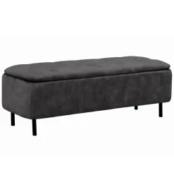 Invicta Interior - przedsprzedaż Ławka z schowkiem EN VOUGE 120 cm welwet szary