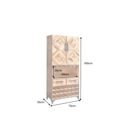 Invicta Interior Barek BODEGA 160 cm naturalny