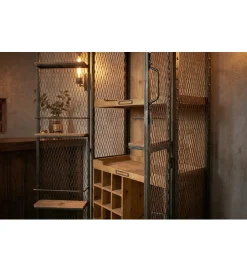Invicta Interior Barek LOFT 145 cm czarny naturalny
