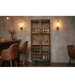 Invicta Interior Barek LOFT 145 cm czarny naturalny