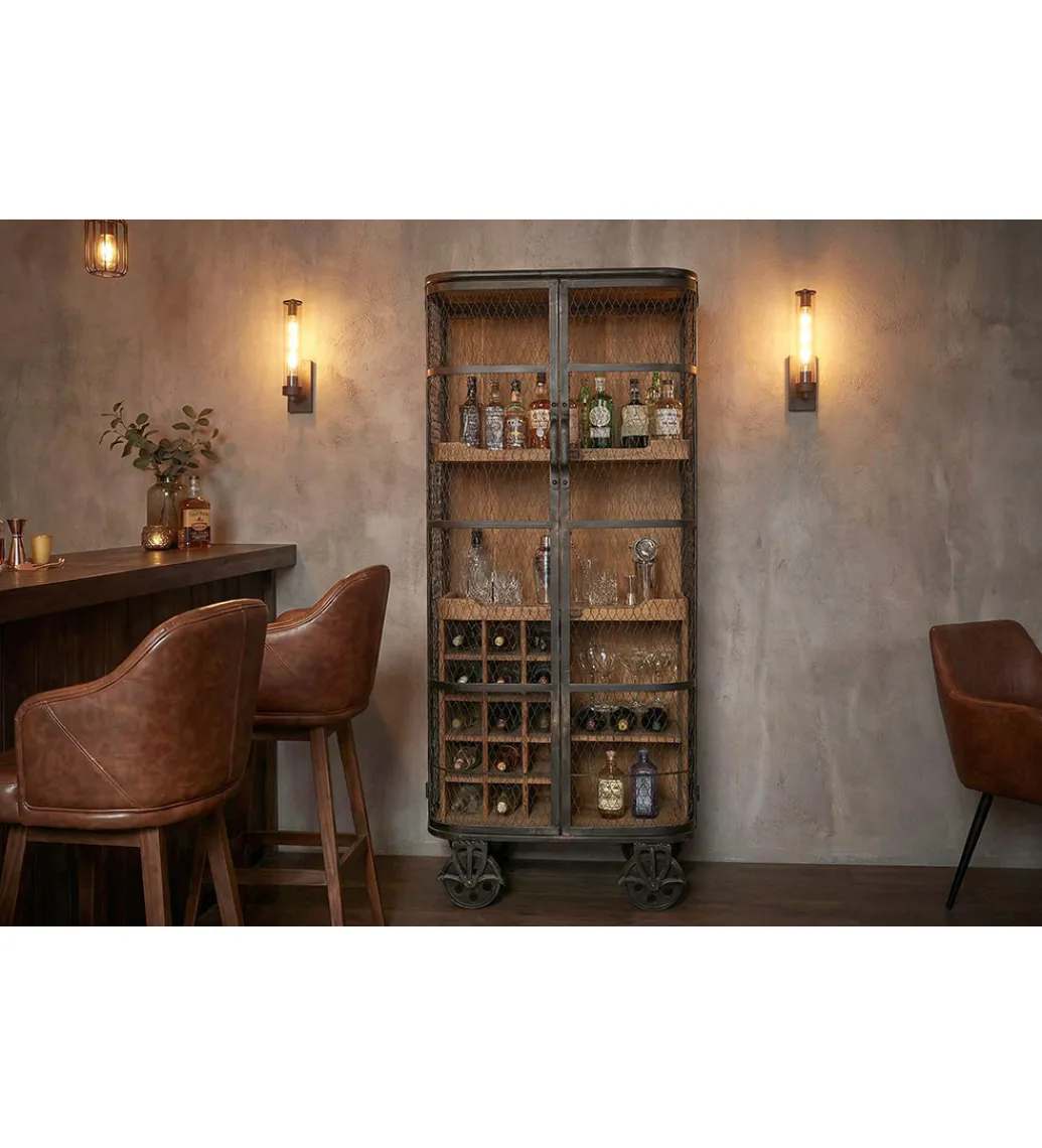 Invicta Interior Barek LOFT 145 cm czarny naturalny