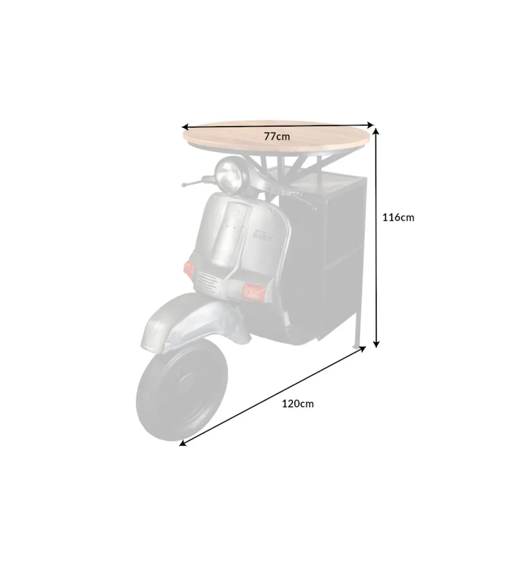 Invicta Interior Barek stolik kawowy SCOOTER 120 cm blat drewno mango