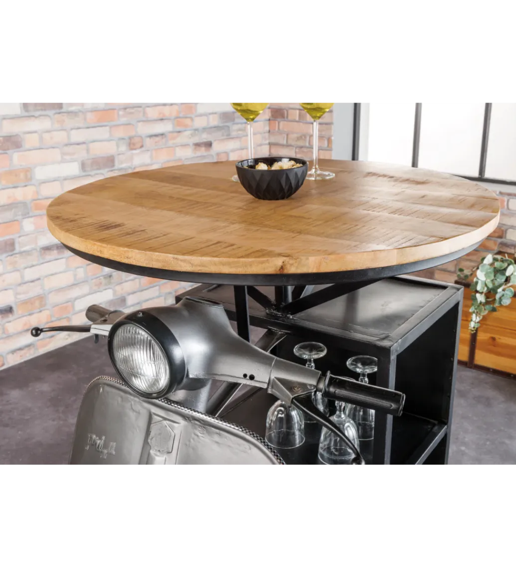 Invicta Interior Barek stolik kawowy SCOOTER 120 cm blat drewno mango
