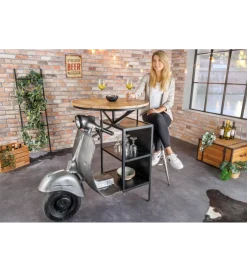 Invicta Interior Barek stolik kawowy SCOOTER 120 cm blat drewno mango