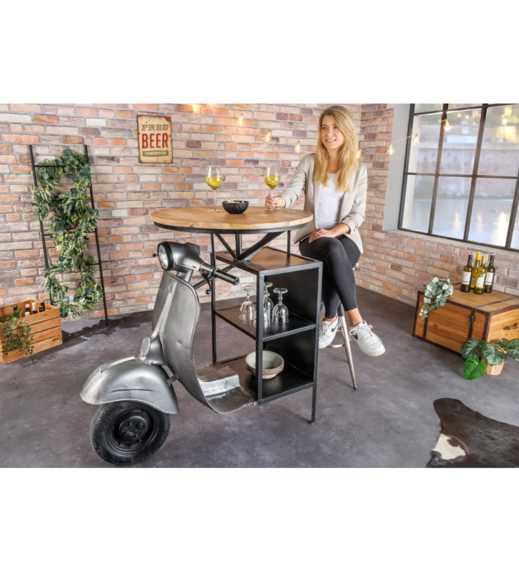 Invicta Interior Barek stolik kawowy SCOOTER 120 cm blat drewno mango