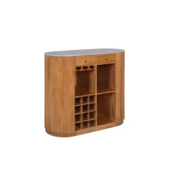 Invicta Interior Barek wyspa TRES CHIC 120 cm drewno mango blat marmur