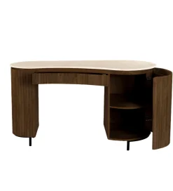 LF-Design Biurko BRIX DEXTER 136 cm drewno mango brązowe kamień bottecino