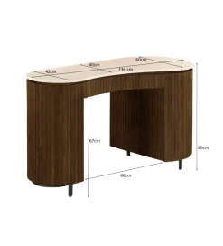 LF-Design Biurko BRIX DEXTER 136 cm drewno mango brązowe kamień bottecino