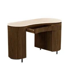 LF-Design Biurko BRIX DEXTER 136 cm drewno mango brązowe kamień bottecino