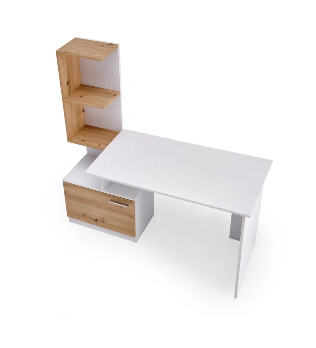 Halmar Biurko MISO 144 cm drewno dębu artisan białe
