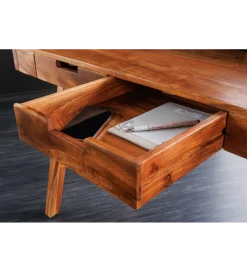 Invicta Interior - przedsprzedaż Biurko MONSOON 100 cm drewno akacja