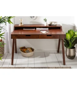 Invicta Interior Biurko Monsoon 120 cm drewno ciemna akacja