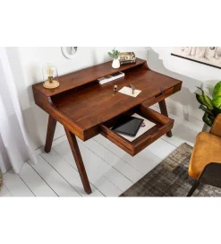 Invicta Interior Biurko Monsoon 120 cm drewno ciemna akacja