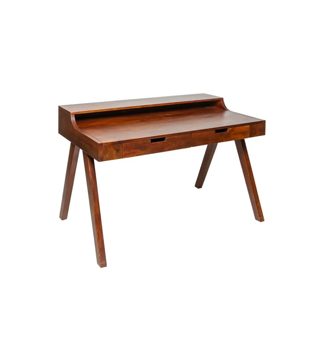 Invicta Interior - przedsprzedaż Biurko Monsoon 100 cm drewno ciemna akacja