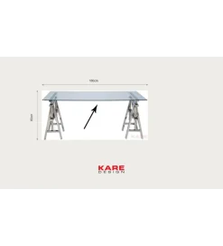 KARE Biurko OFFICIA 160 x 80 cm szklane