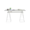 KARE Biurko szklane POLAR 130 cm srebrne