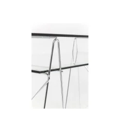 KARE Biurko szklane POLAR 130 cm srebrne